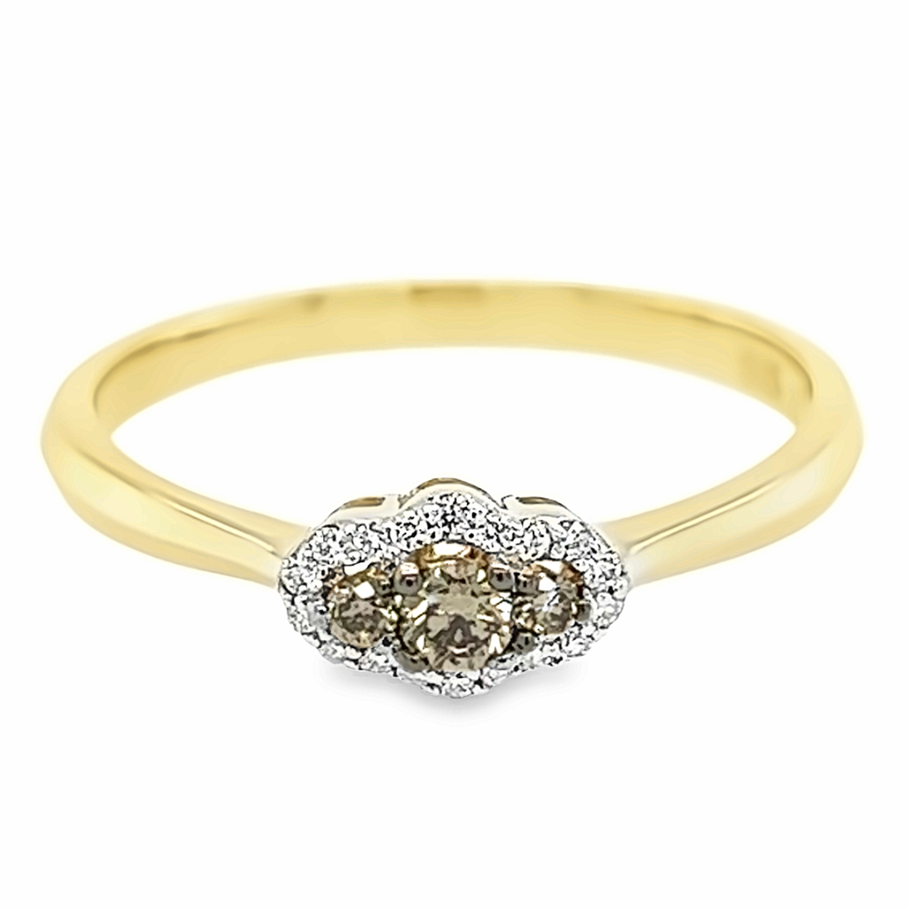 Geelgouden ring met champagne diamant en witte diamant
materiaal: Goud 585, Materiaal kleur: Geel, Stenen: Diamant
Diamant karaatgewicht totaal: 0,12 , 0,065
Diamant zuiverheid: SI (Small Inclusions)
Diamant kleur: Champagner , G (Top Wesselton)