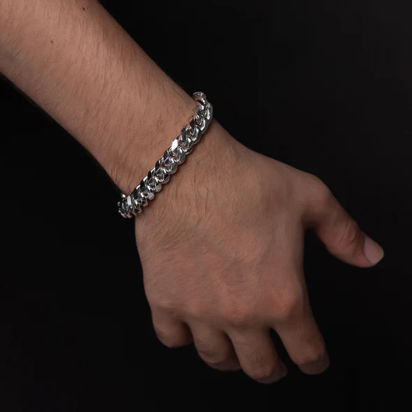 zilveren Cuban Link armband 10mm breed ,22 cm lengte