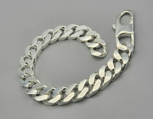 zilveren gourmet armband heren 12mm breed en 22 cm lang