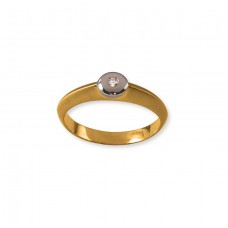 Ring bicolor met zirconia. Dit juweel kan ook gemaakt worden met oud goud. Geef 4.8 gr 18 kt en betaal slechts 336&euro;