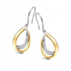 Oorringen bicolor met diamant