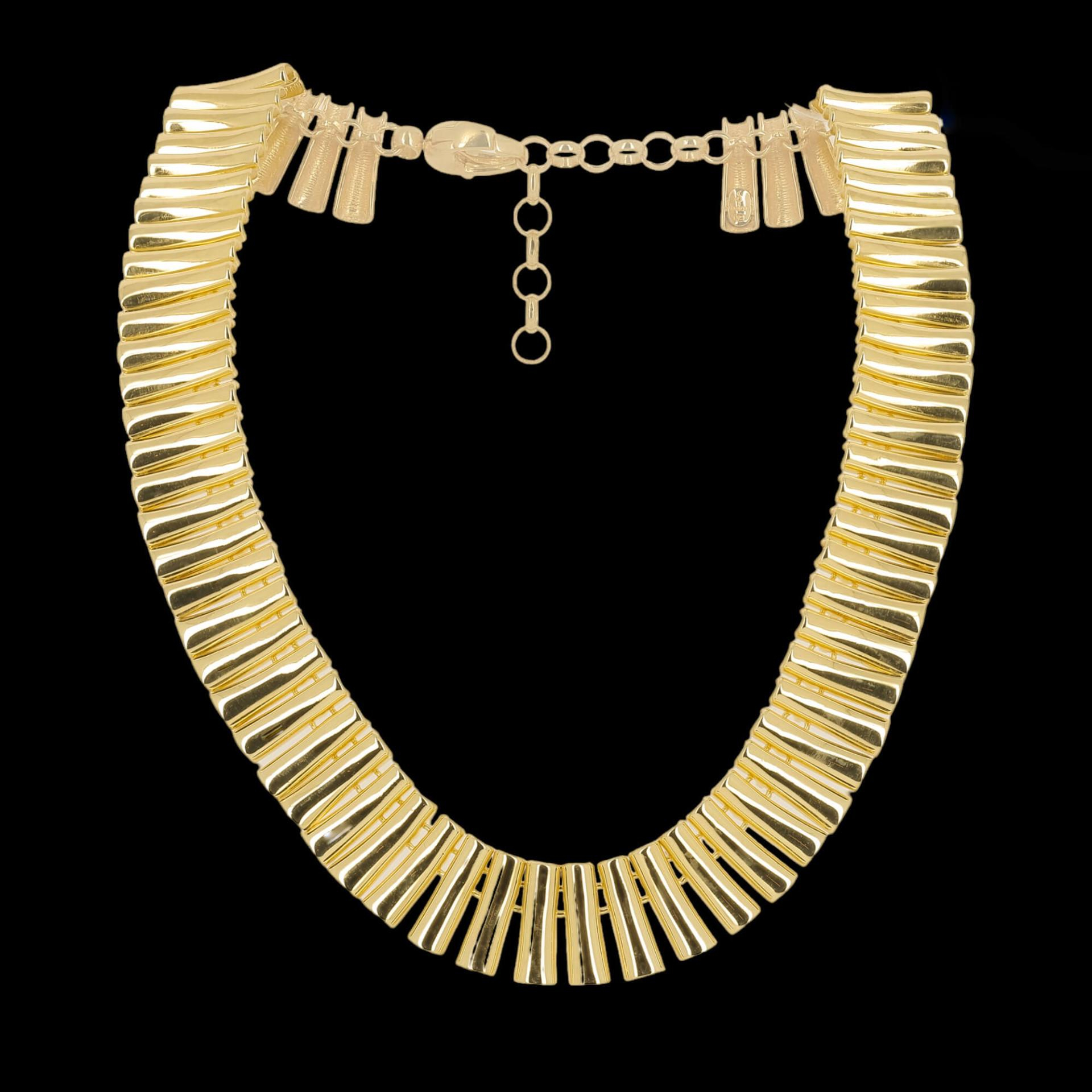 Sanjoya - Zilveren pampel collier 50cm, verguld, verstelbare lengte 42/47cm  - L1023002.50