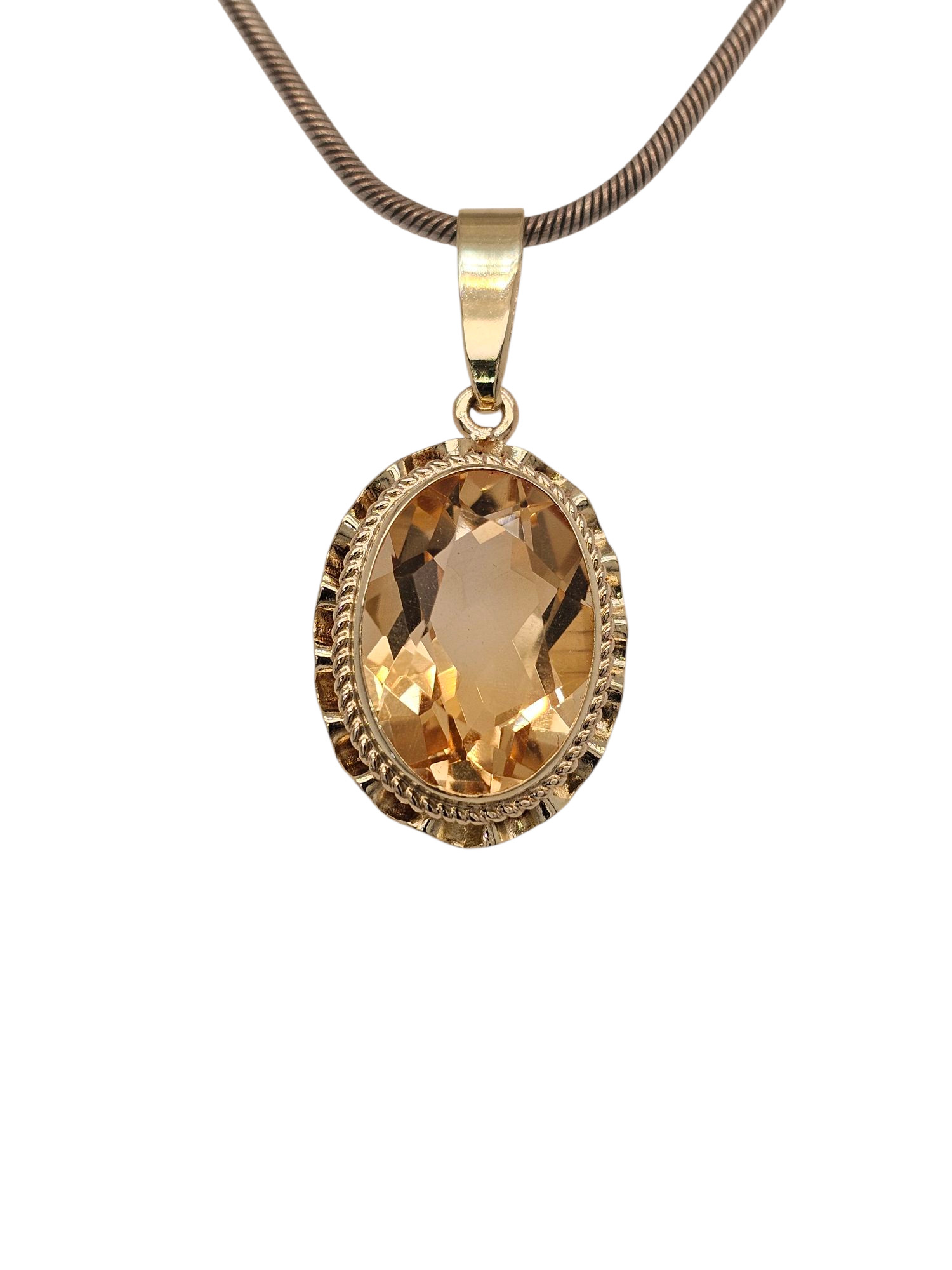 geelgouden hanger met citrien