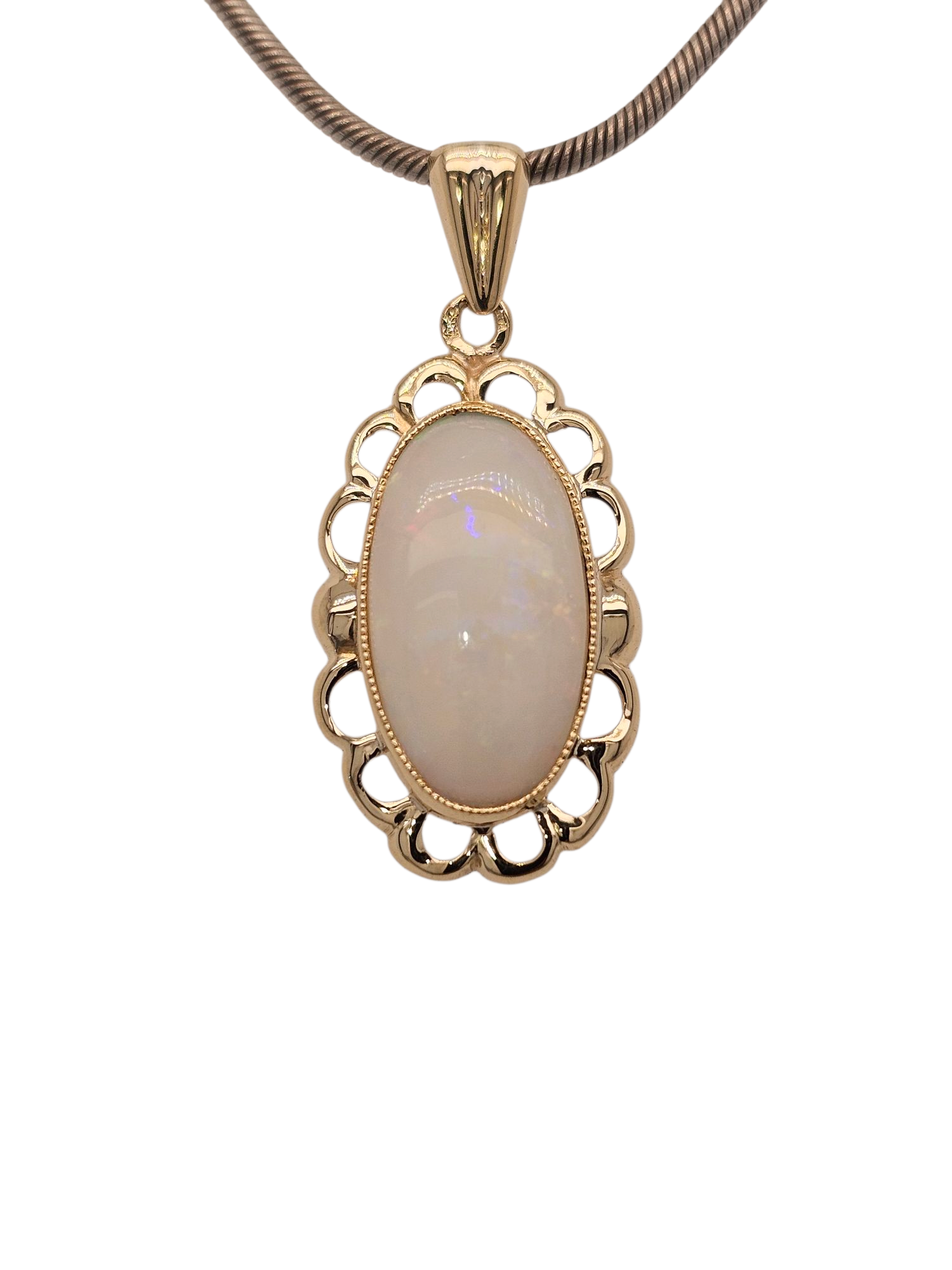 geelgouden hanger met opaal