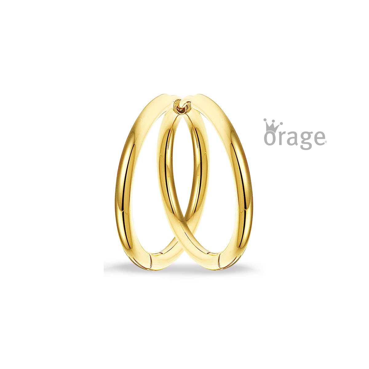 Orage Oorringen staal verguld 20mm
