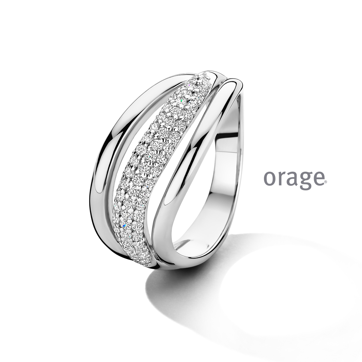 Orage ring zilver met zirkonia steentjes