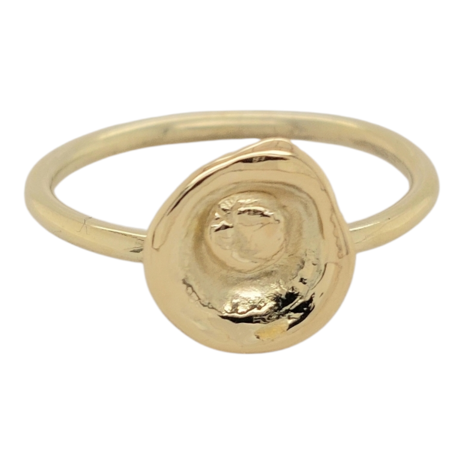14kt gouden ring met nugget