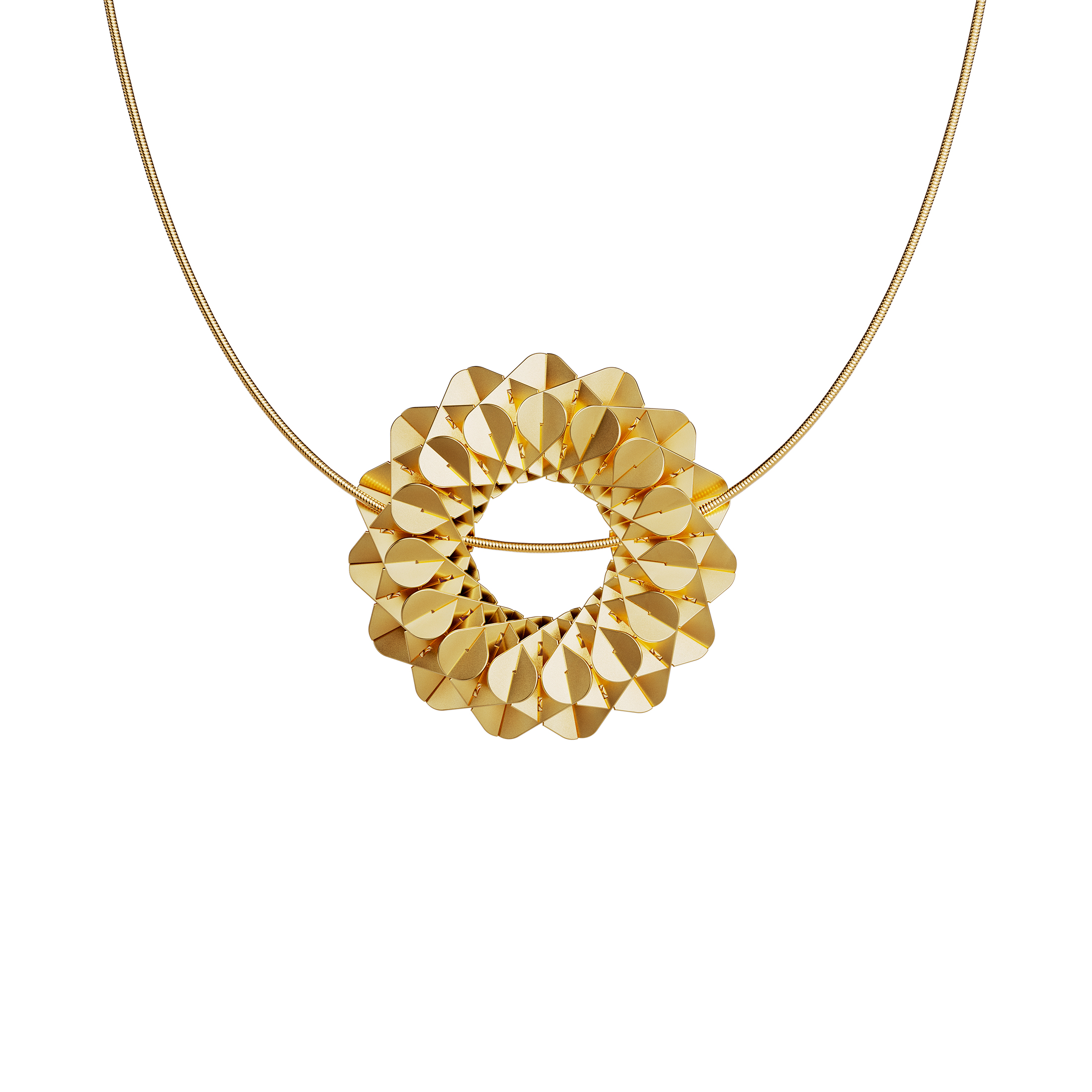 een 18 krt geelgouden hanger Niessing model Phoenix