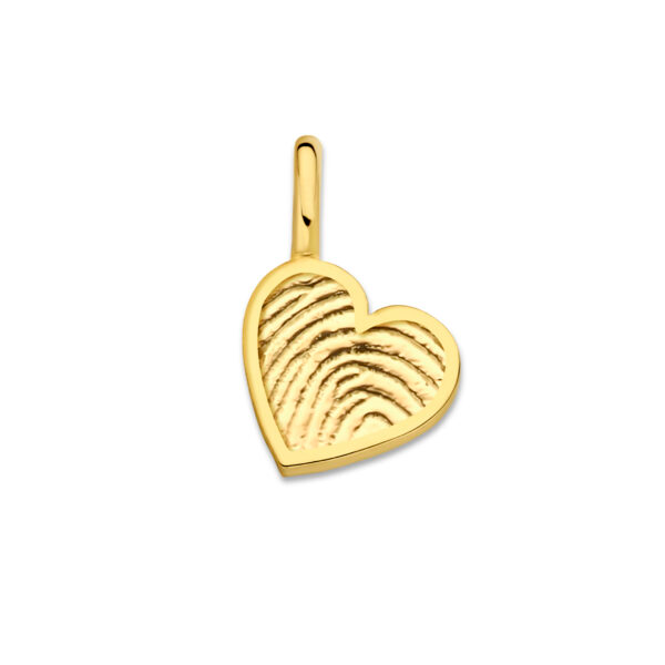 voorbeeld geelgouden hanger met vingerafdruk