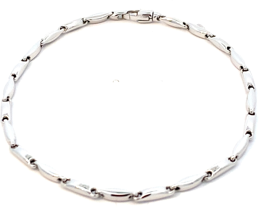 Monzario witgouden (14krt) armband 19,5cm