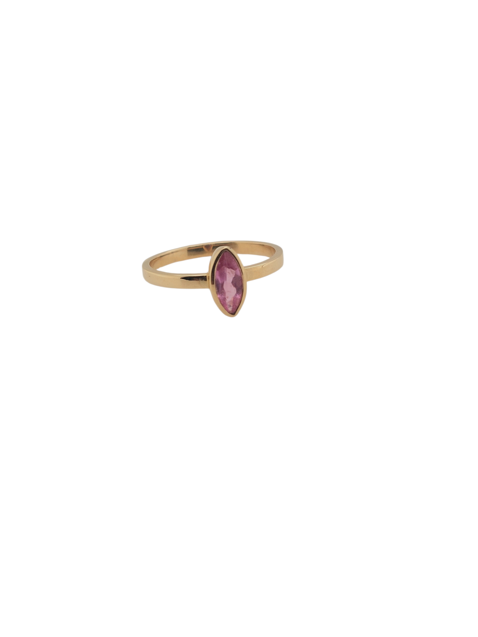 14kt ring roze saffier