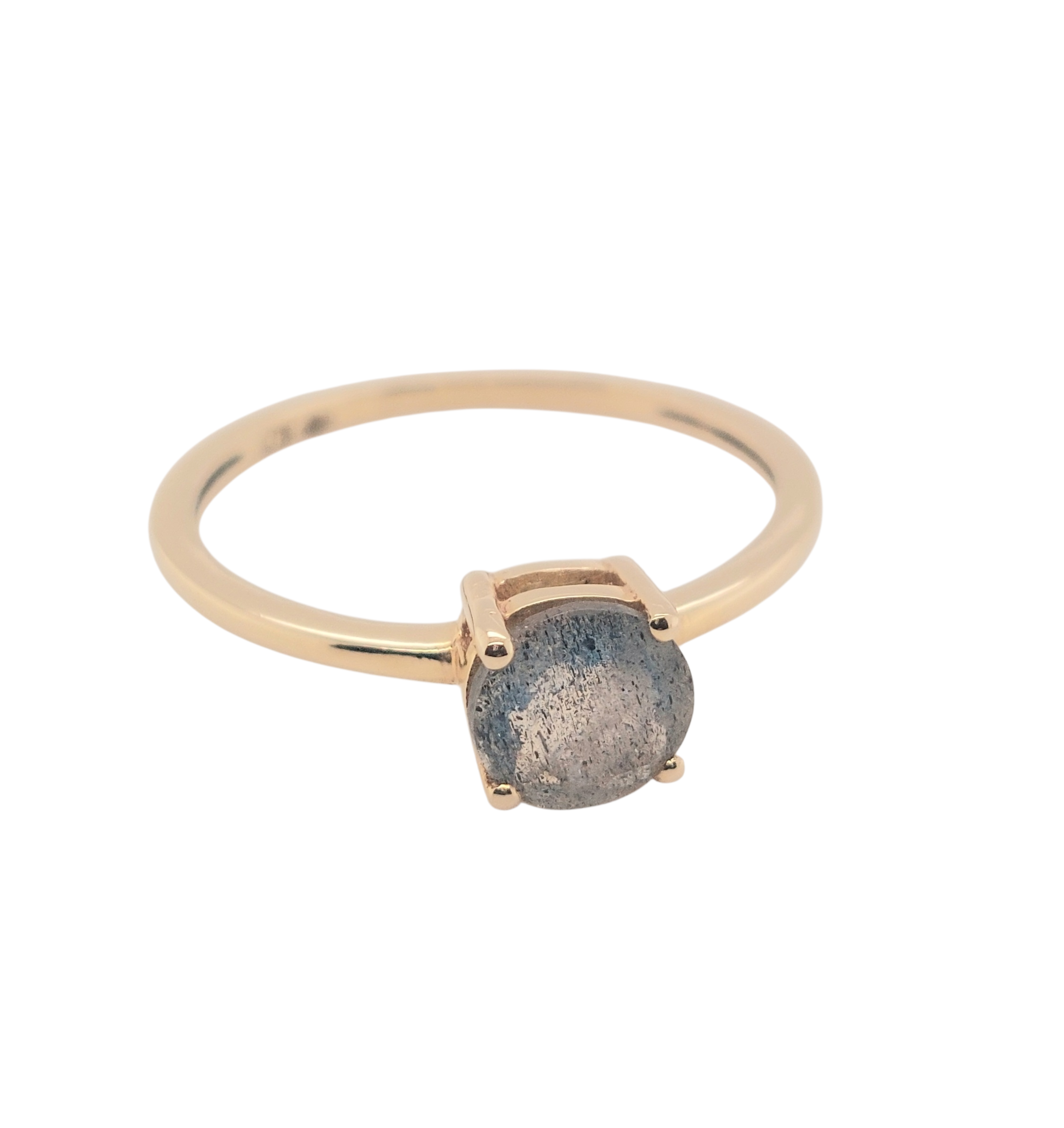 Geelgouden ring met labradoriet