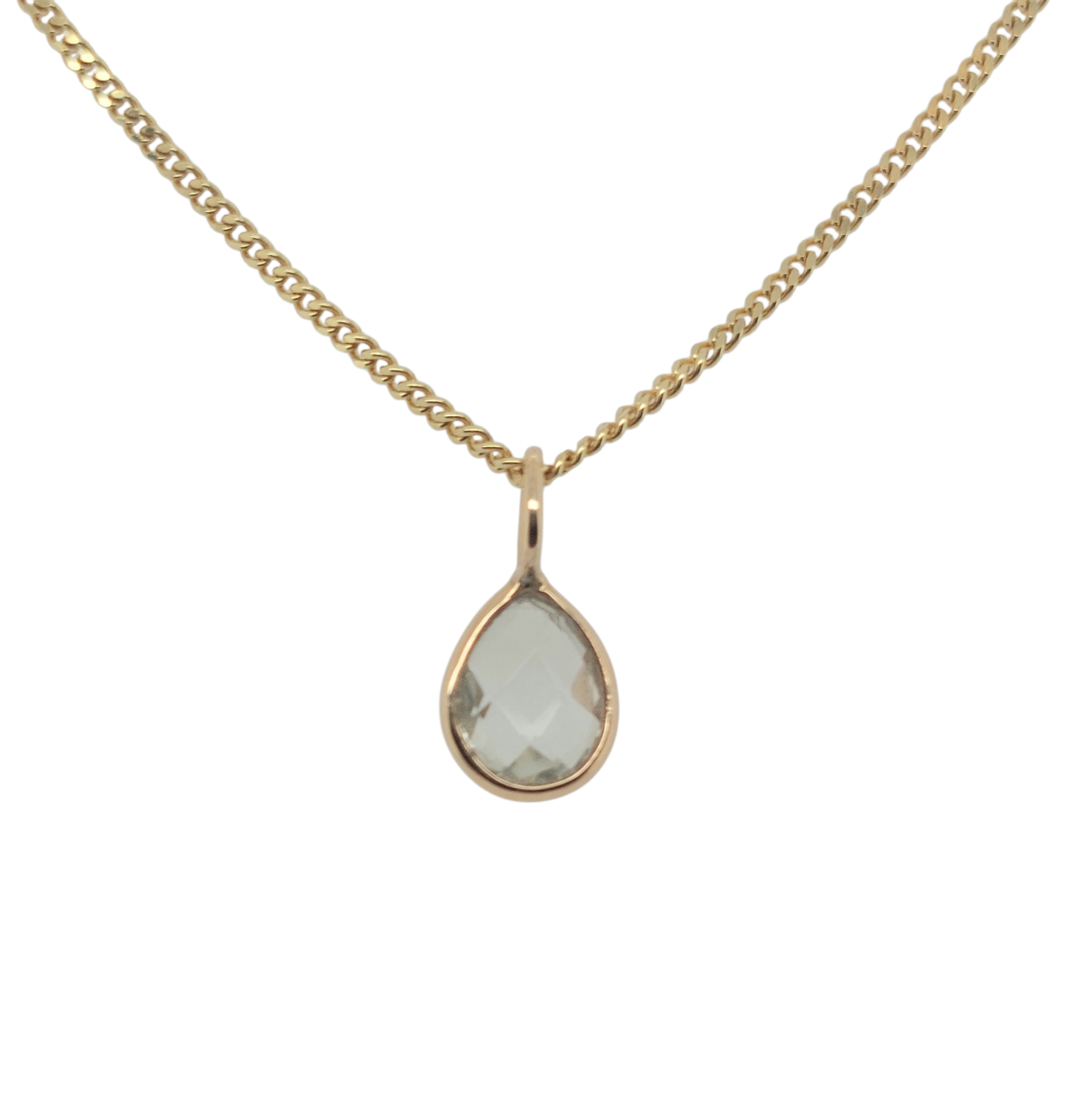 14kt gouden hanger met groene amethyst