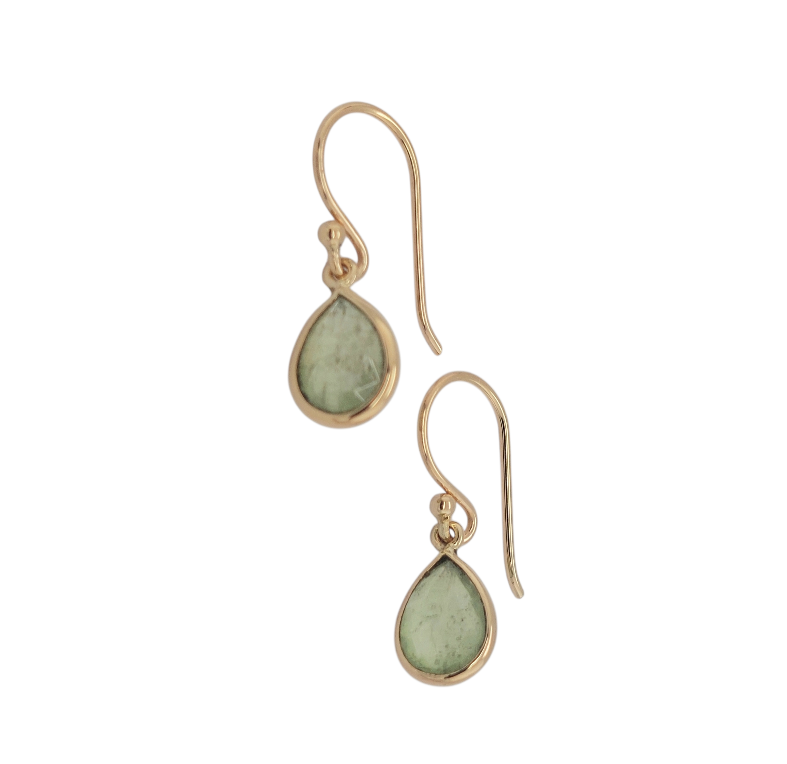 14kt Gouden oorhanger met Mint-Kyaniet