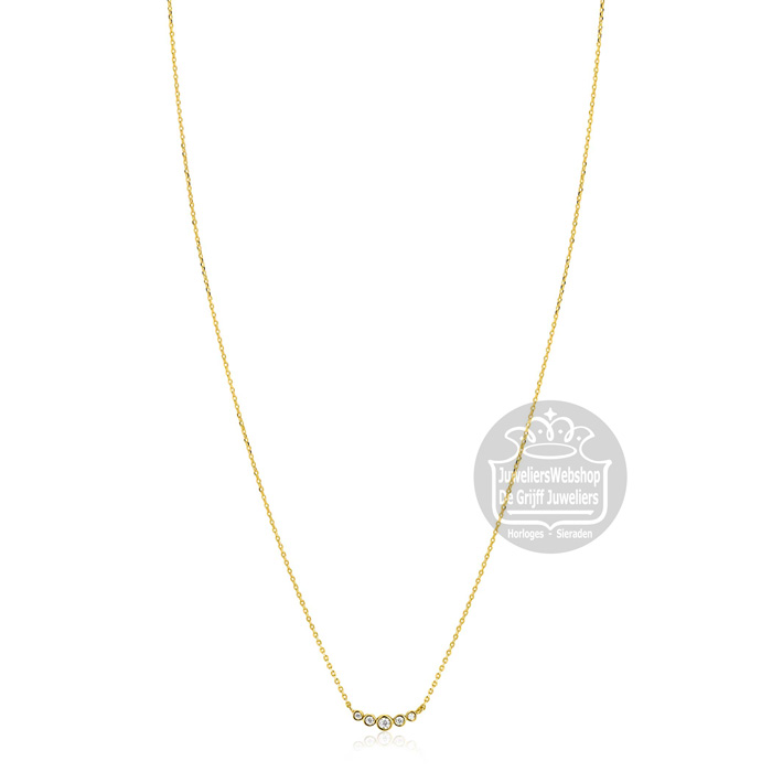ZINZI GOLD collier 5x aflopende zirc.in kastje