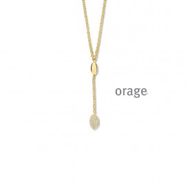 De ketting is verguld en heeft een hanger in verguld met zirkonium.