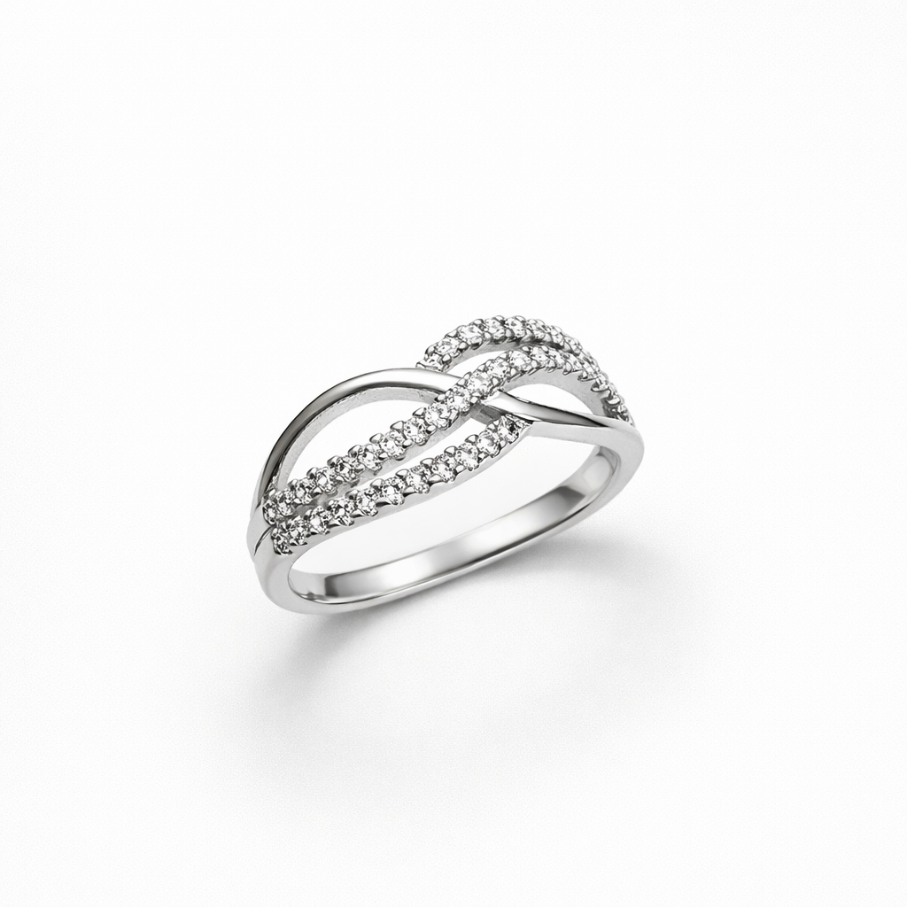 Fantasiering witgoud met zirkonia