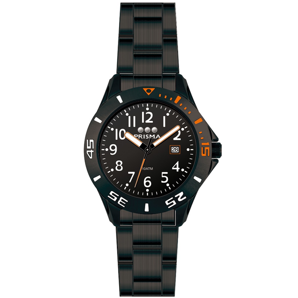 Coolwatch jongens scuba diver 391 horloge edelstaal 10 ATM 		
		
Algemeen		
Geslacht: jongens of stoere dames	
Model: CW391	
		
Voordelen		
- band all stainless steel		
- wijzerplaat zwart met zilvere cijfers (arabisch)		
- boven gem. waterdicht: zwemmen/duiken		
- wijzers lichten op in donker		
- datum		
- duidelijke tijdsweergave		
- quartz		
- maat kast 32,7mm (breedte) 10,3mm (dikte)		
		
