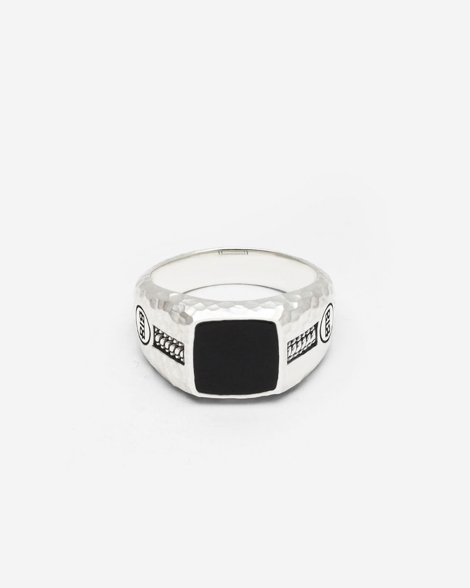 Ring Tangguh Small Silver Onyx