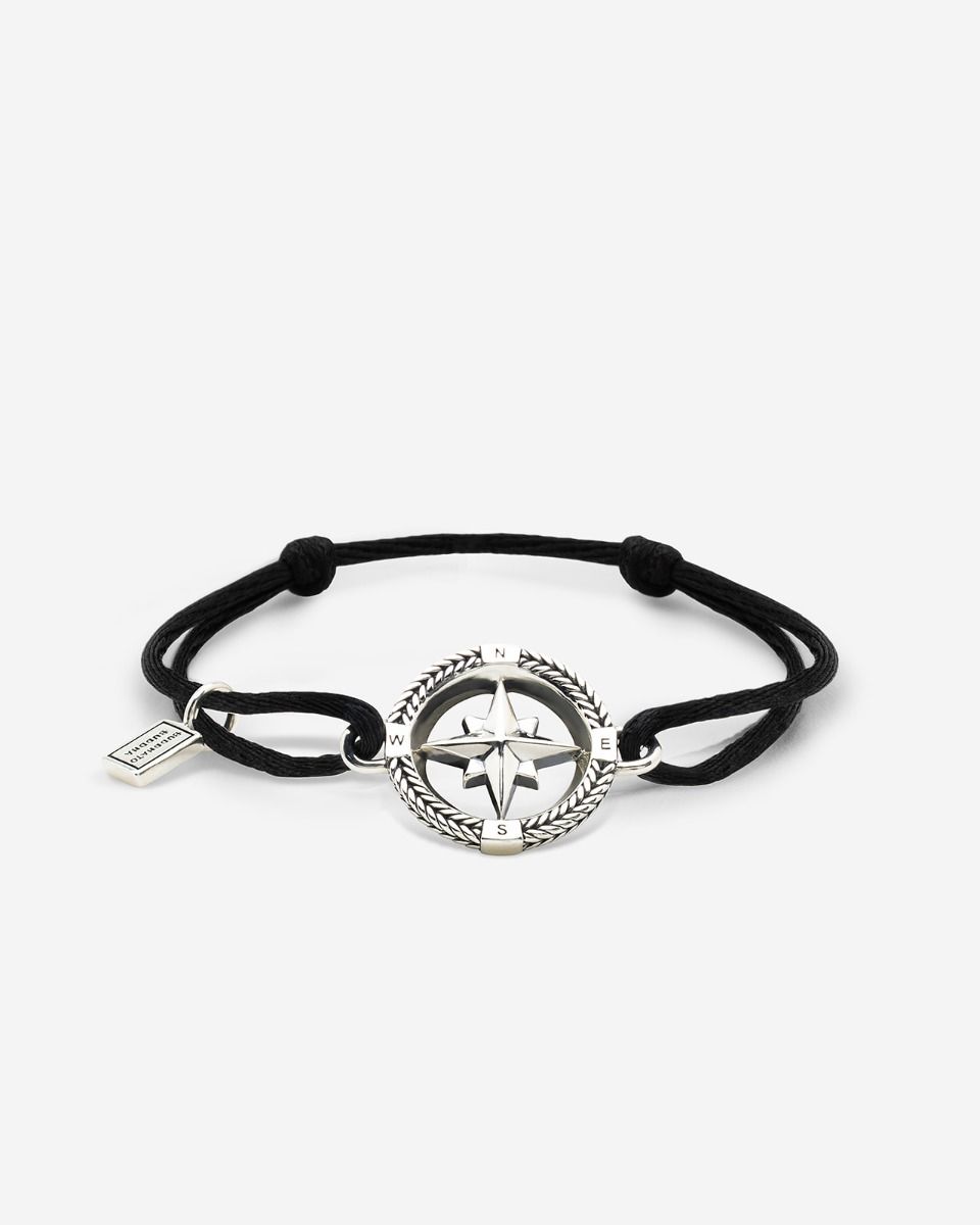 Cord Bracelet Barbara Compass Silver