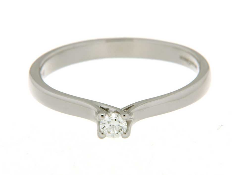 Elegante witgouden ring met diamant 0.10ct