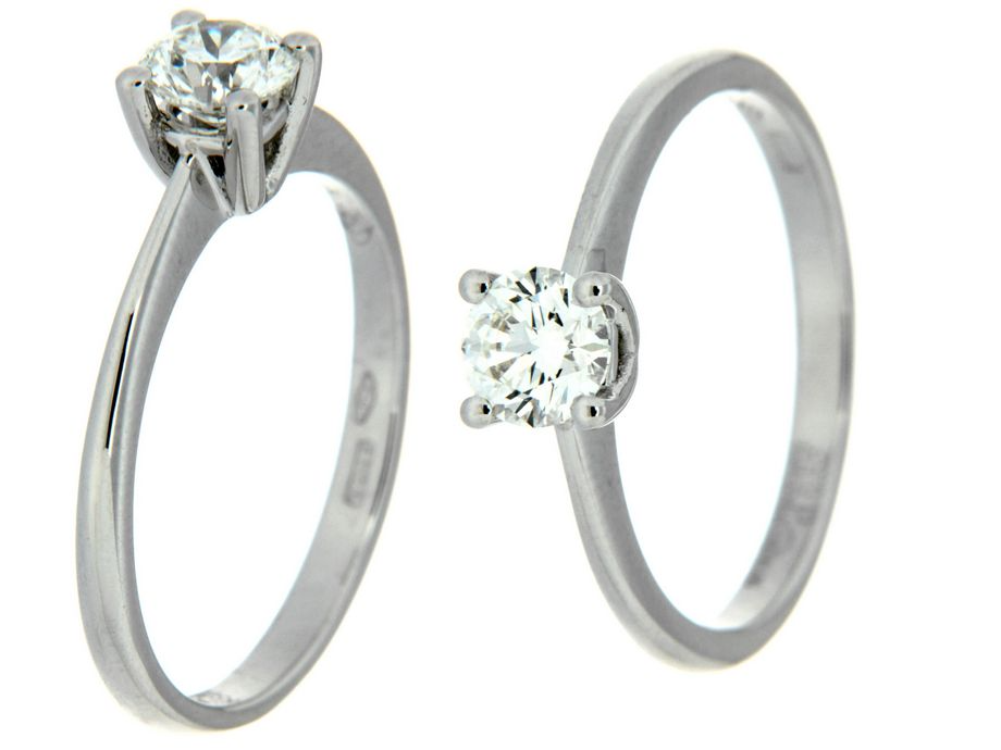 Elegante witgouden ring met diamant 0.15ct 