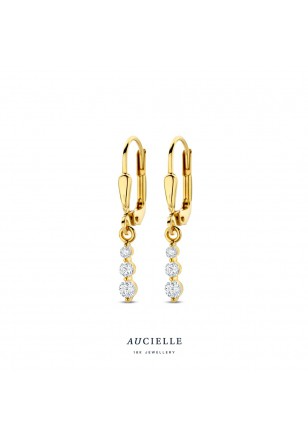 Oorringen in geel goud 18 k met zirconia 
