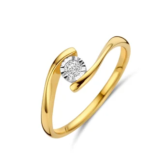 Solitair 14k brilj. 1x 0.080 19843268