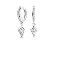 FJF Jewellery oorsieraden zilver 'Classic Hoop Pav&eacute; 11 mm Kite Silver' FJF0030044SWH
met Swarovski zirkonia's 