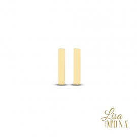 Oorringen geel goud 14kt staafje 8x1