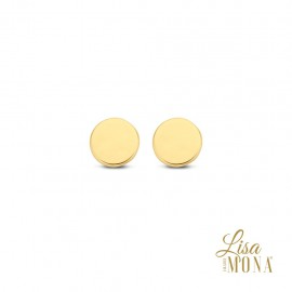 Oorringen geel goud 14kt rond schijfje 5mm