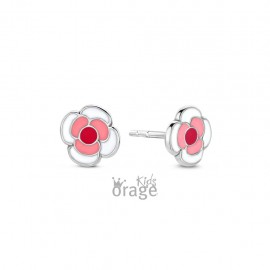 Oorringen bloem roze