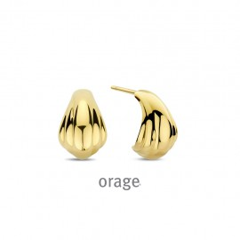 Oorringen staal geelkleurig