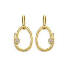 Oorslingers geel 18 kt met zirconia. Geef 4.15 gr 18 kt oud goud en betaal enkel het maakloon 750&euro;