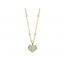 Hart met diamant geel goud excl ketting