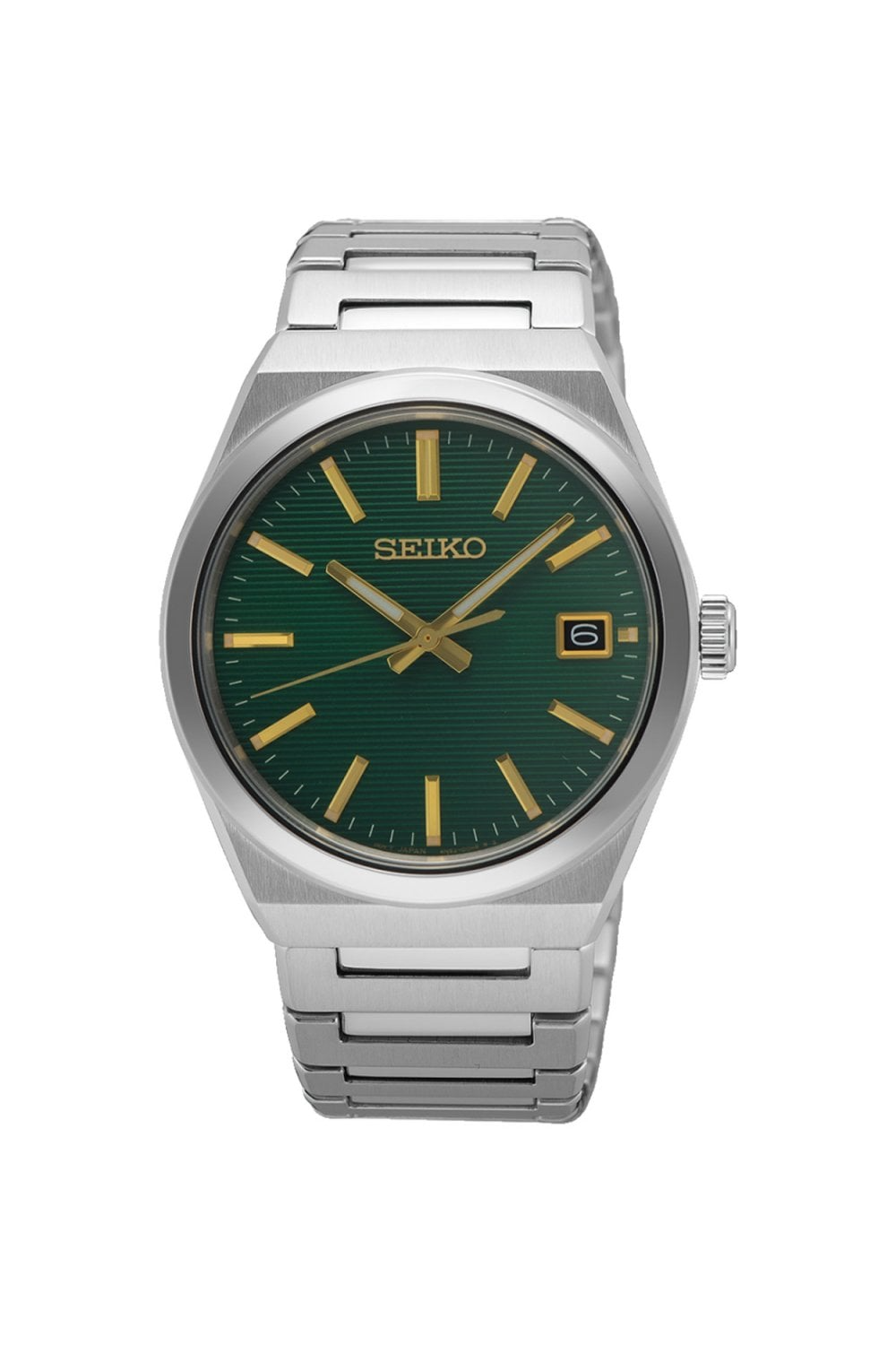 Seiko horloge SUR601P1 Stalen Herenhorloge met groene wijzerplaat