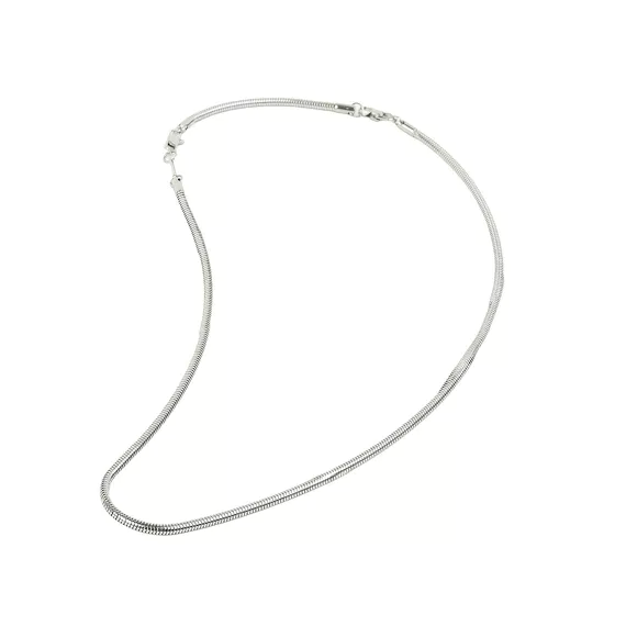 Missa Silver (3mm slangenketting) halsketting van het merk Gemini.
De lengte is 54+10 cm.