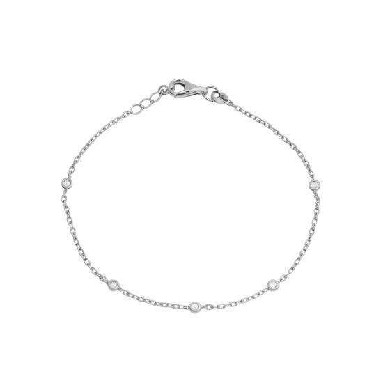 zilveren Karma armband, FIORA Zirconia Dots Silver