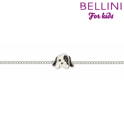 Bellini zilver armband em hondje zw/wit
