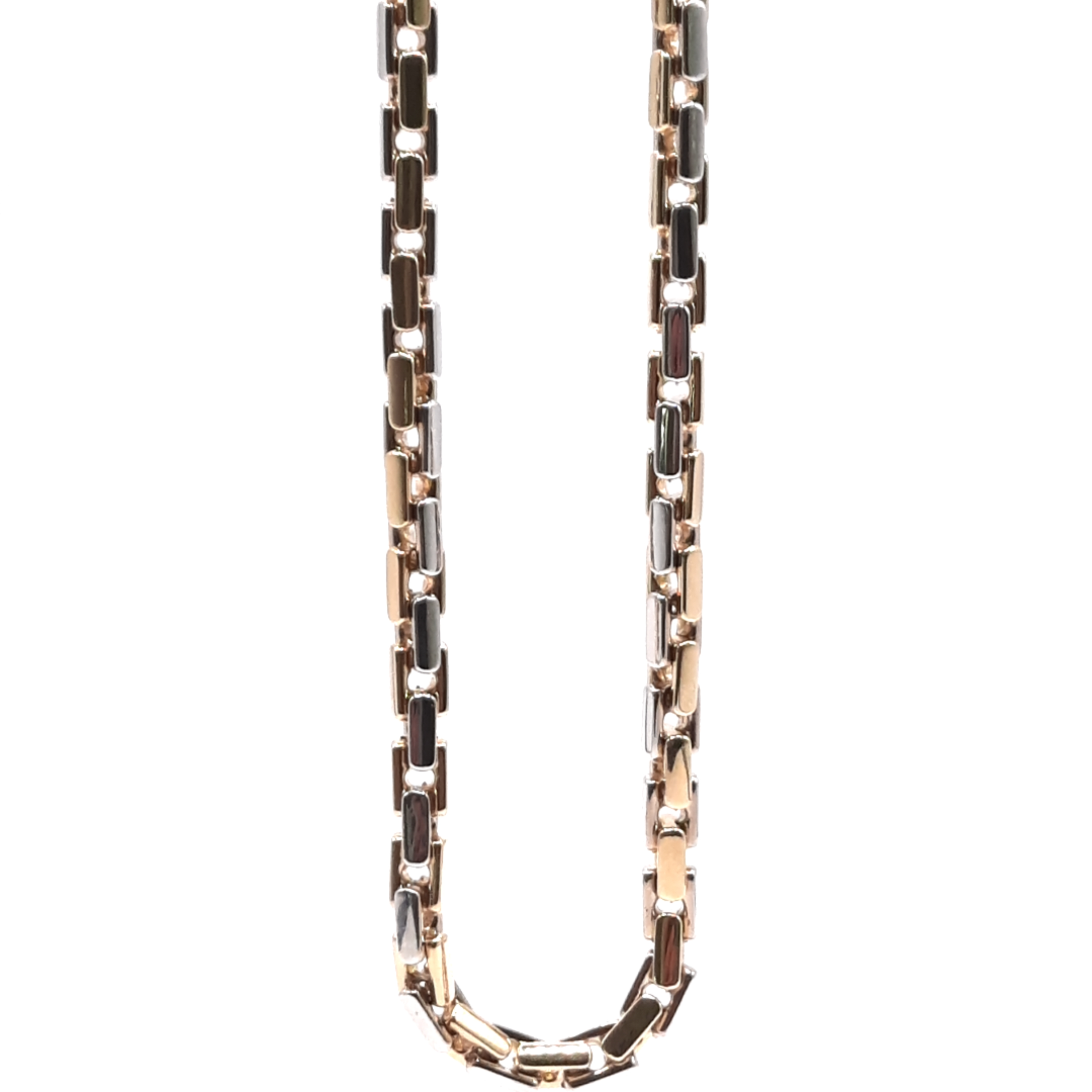 Deze prachtige gouden ketting, modelnummer 000215, is vervaardigd van 14-karaats bicolor goud. Met een breedte van 5,2 mm en een gewicht van 40,3 gram straalt hij luxe uit. Perfect voor elke gelegenheid, past hij moeiteloos bij zowel formele als casual outfits. Draag het als een statement stuk voor een elegante uitstraling op maat.