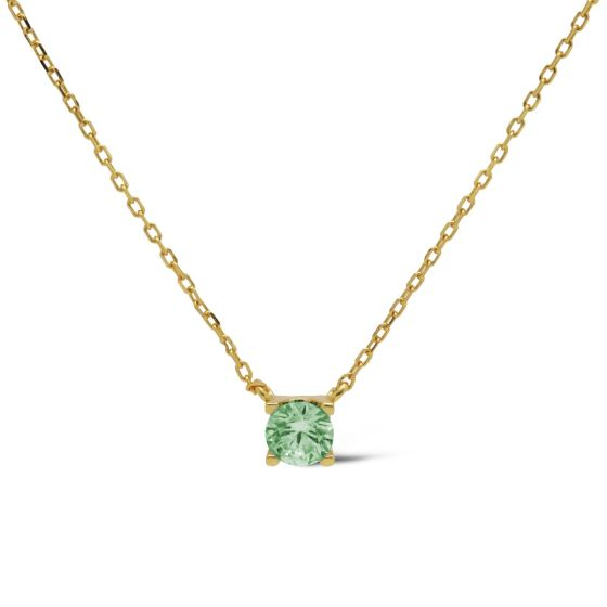 zilveren Karma collier, TESS Goldplated OCEAN GREEN
