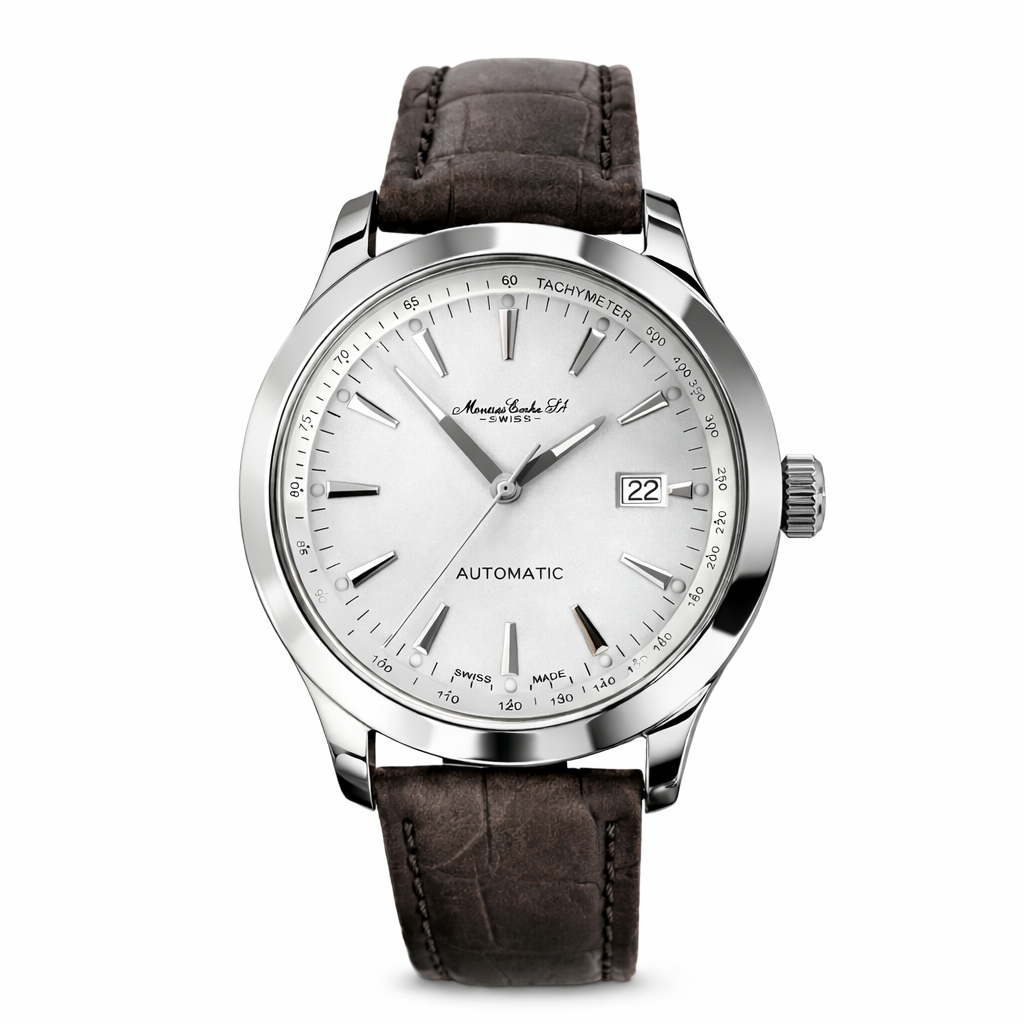 072453 Emka automaat datum seconde Eta 2824 Saffierglas en open achterzijde met zichtbaar uurwerk