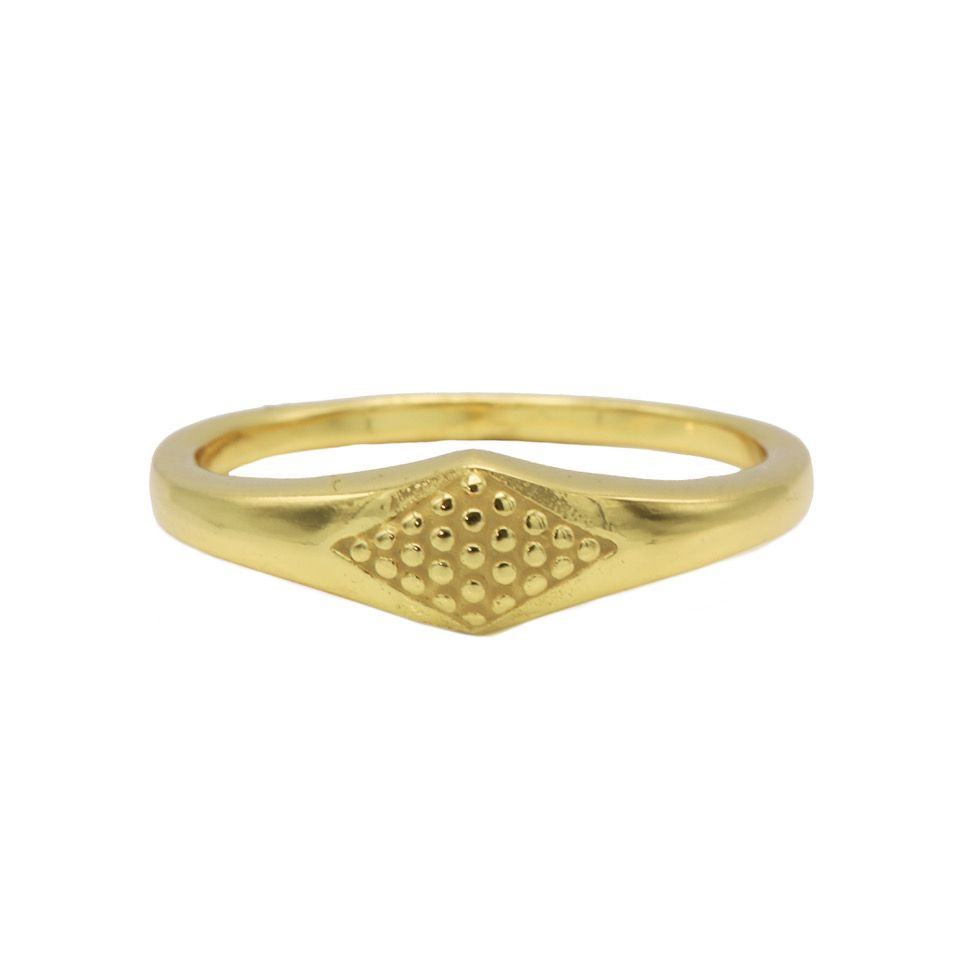 Dit is onze Ring Signet. Onze sieraden zijn verkrijgbaar in 925 sterling zilver of met een 14K gouden of rosegouden plating.