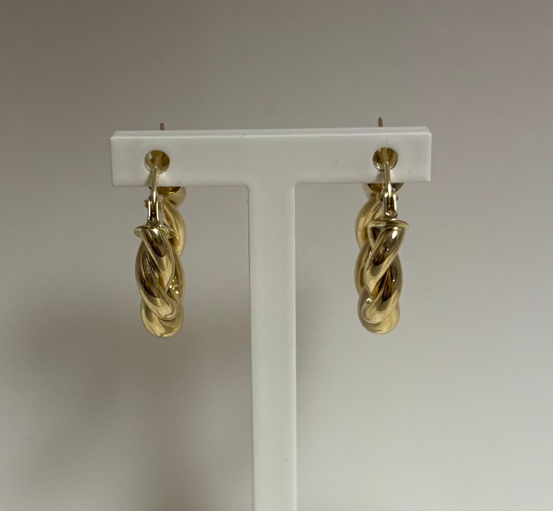 Gouden oorringen gedraaid 