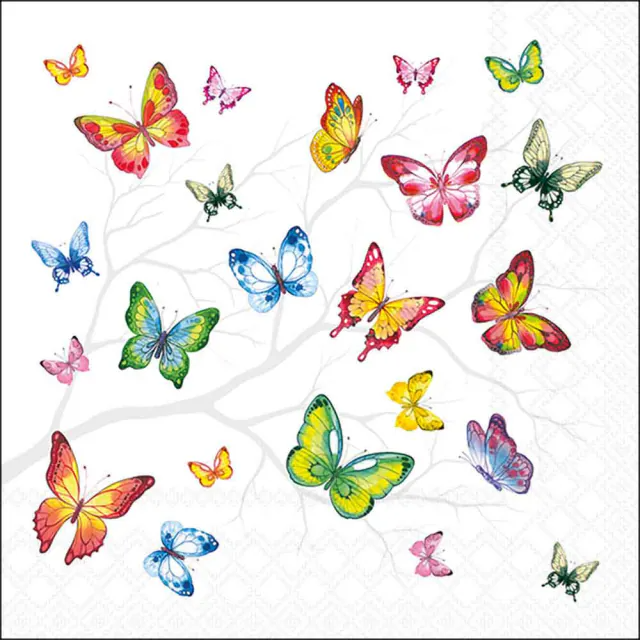 De Napkin 33 Colourful Butterflies heeft een vrolijk vlinderontwerp en is FSC Mix gecertificeerd, wat betekent dat het duurzaam geproduceerd is. Dit product valt onder de categorie SPEELGOED_HOBBY_FEEST. Gebruik deze servetten om een feestelijke en kleurrijke tafel aan te kleden. Ideaal voor feestjes en gelegenheden die een extra vleugje kleur en vrolijkheid nodig hebben.