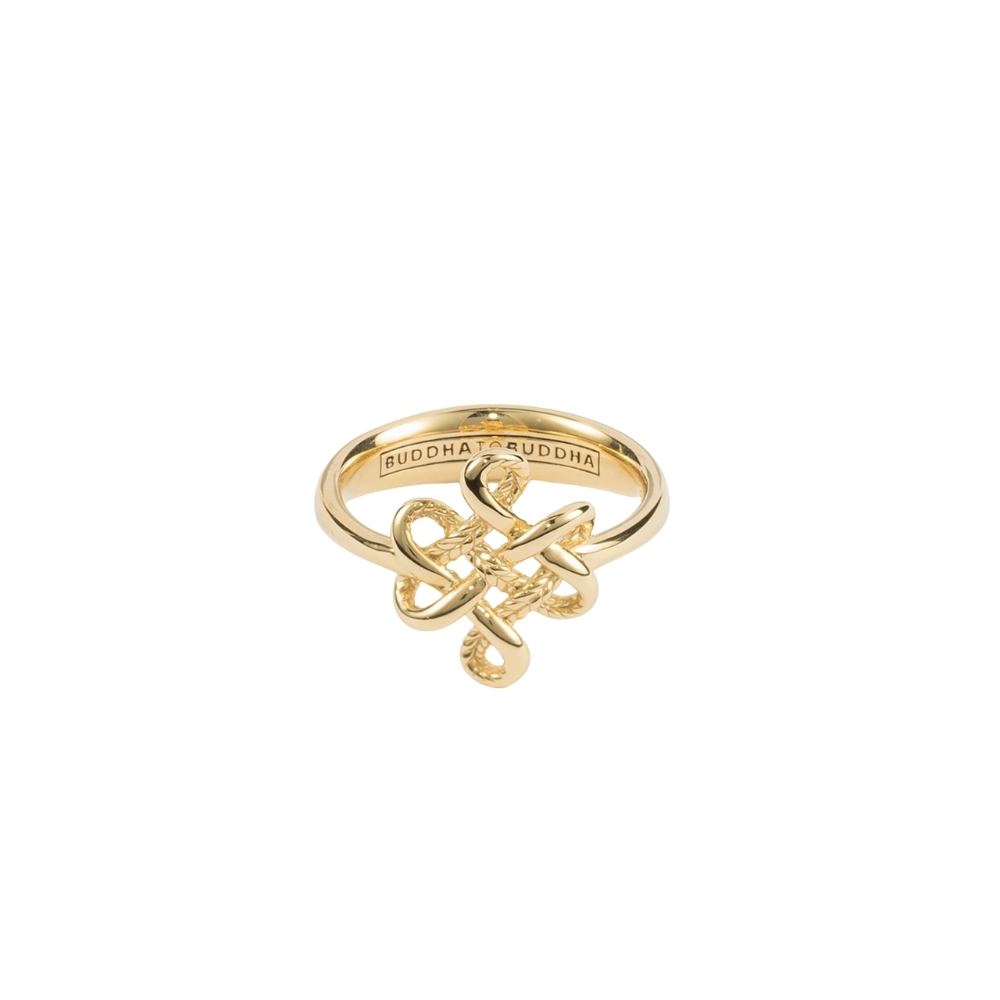 Buddha to Buddha -  Zilveren ring Endless Knot Verguld, 214GV maat 19 - 001J022140219