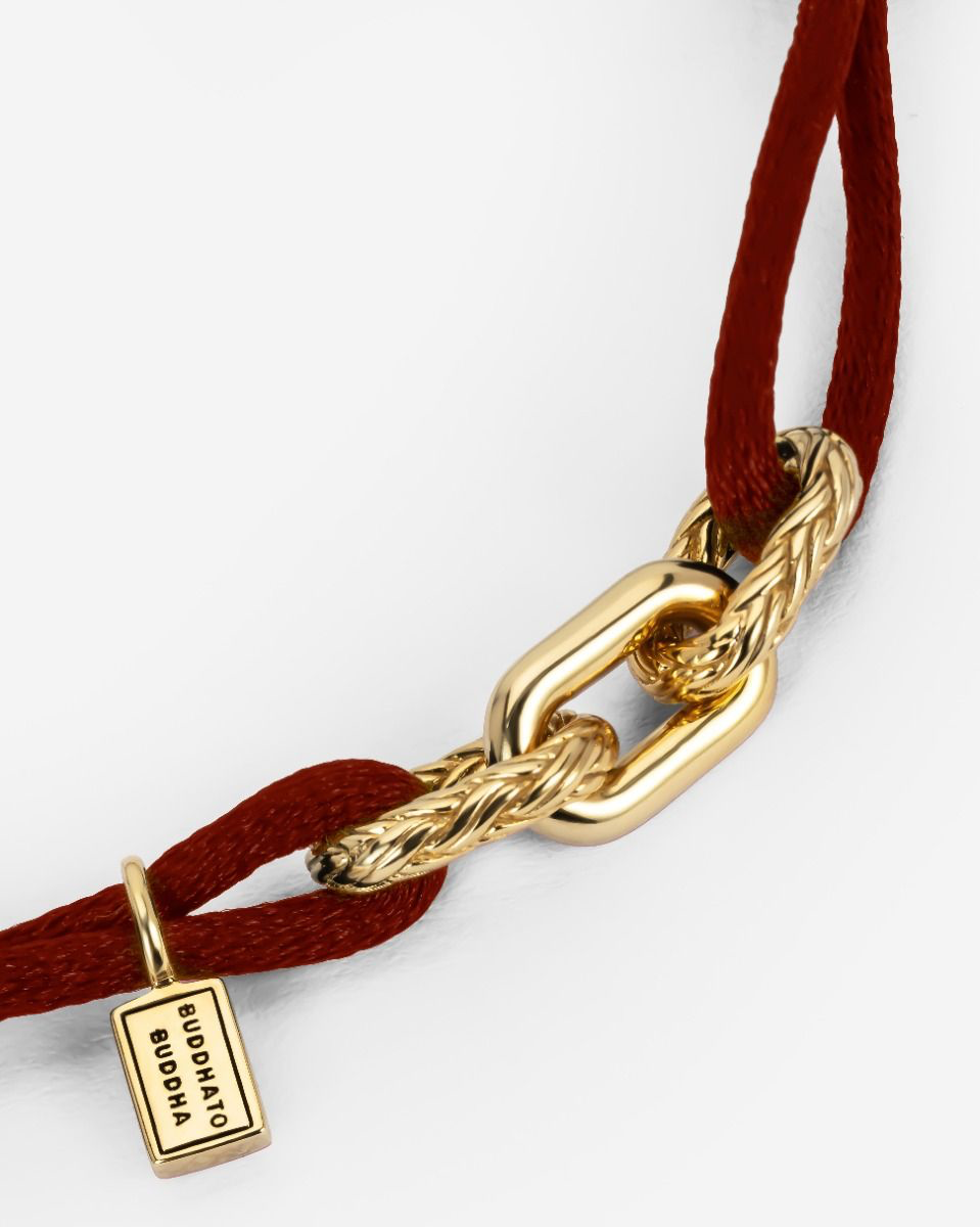 Katja Cord Bracelet Gold Vermeil Red