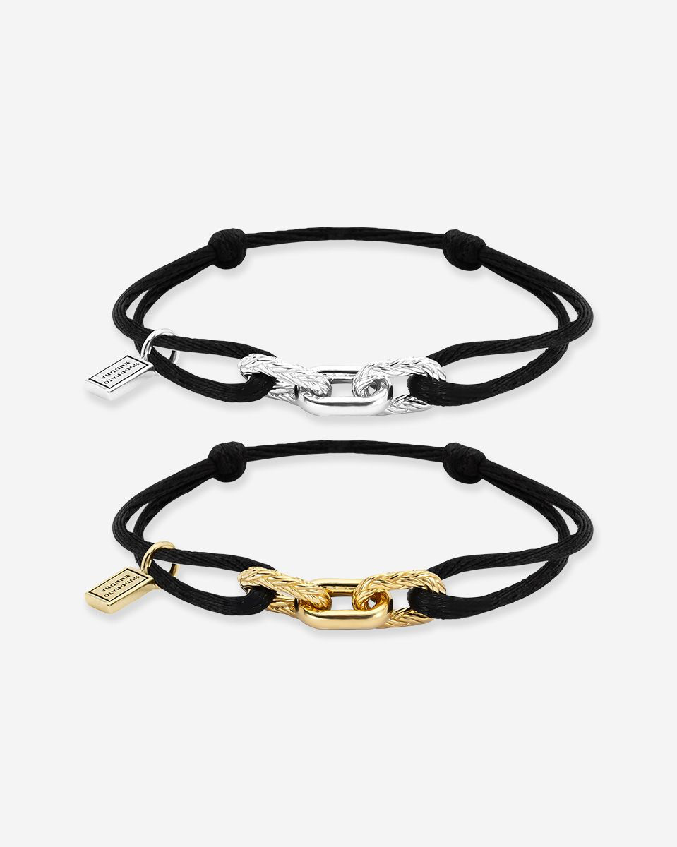 Katja Cord Bracelet Bicolor Black Set