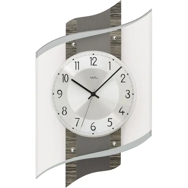 Wandklok /houten achterwand glas RC Movement