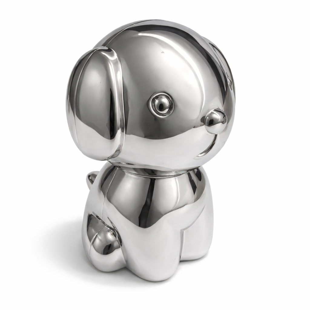 Verzilverde spaarpot van Snuffie (103 &times; 119 mm) van Zilverstad. Verkrijgbaar bij Juwelier Schouten &ndash; Middenwaard, Heerhugowaard. Een lief en tijdloos cadeau voor baby&rsquo;s en kinderen.